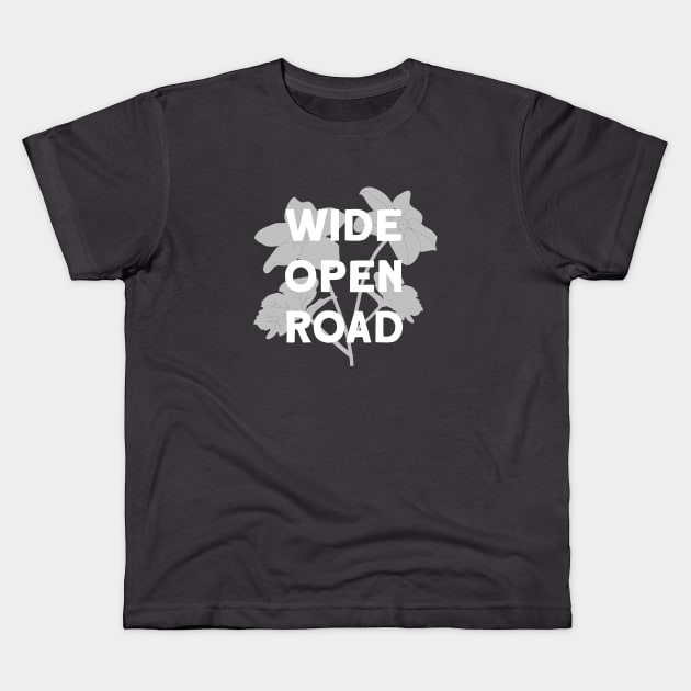 Wide Open Road, grey & white Kids T-Shirt by Perezzzoso